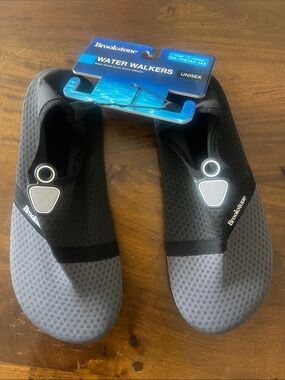 Brookstone Black and Gray Water Walkers Slip-On Shoes